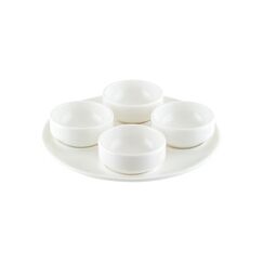 Блюдо для подачи круглое с 4 соусниками d=180 мм, 30 мл, цвет белый, Gourmet, Bonna