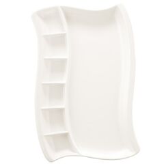 Менажница прямоугольная 7-ми секционная 345*325 мм, White, форма Гурмэ, Bonna