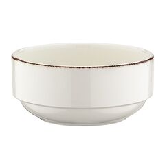 Салатник штабелируемый d=140 мм, 500 мл, h=55 мм, Retro, коричневый край, форма Банкет, Bonna 