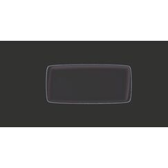 Блюдо прямоугольное 340*160 мм, Retro, коричневый край, форма Мув, Bonna 