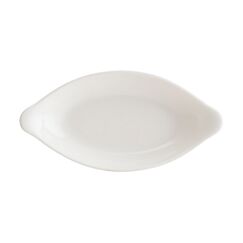 Блюдо для запекания и подачи овальное с ушками 220*110 мм, White, форма Оптива, Bonna