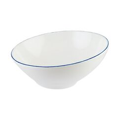Салатник со скошенным краем d=180 мм, 450 мл, h=50/82 мм, Retro, синий край, форма Ванто, Bonna 