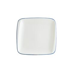 Тарелка прямоугольная без полей 270*250 мм, Retro, синий край, форма Мув, Bonna 