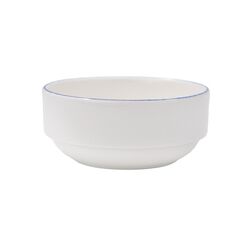 Салатник штабелируемый d=140 мм, 500 мл, h=55 мм, Retro, синий край, форма Банкет, Bonna 