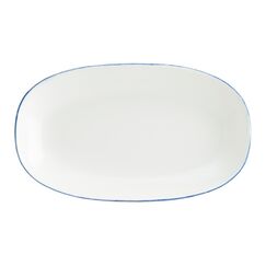 Блюдо овальное 150*85 мм, Retro, синий край, форма Гурмэ, Bonna 
