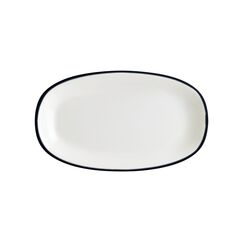 Блюдо овальное 150*85 мм, Linea, цвет черный, форма Гурмэ, Bonna 