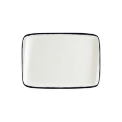 Блюдо прямоугольное 230*160 мм, Linea, цвет черный, форма Мув, Bonna 