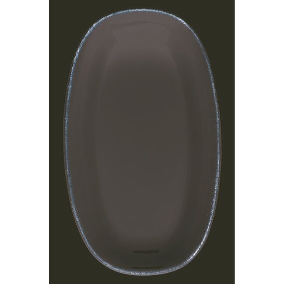 Блюдо овальное 150*85 мм, Retro, коричневый край, форма Гурмэ, Bonna 