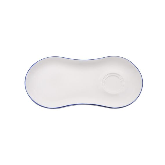 Блюдце для завтрака 250*120 мм, Retro, синий край, форма Гурмэ, Bonna 