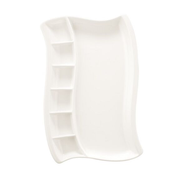 Менажница прямоугольная 7-ми секционная 345*325 мм, White, форма Гурмэ, Bonna