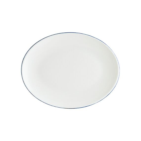 Блюдо овальное 250*190 мм, Retro, синий край, форма Мув, Bonna 