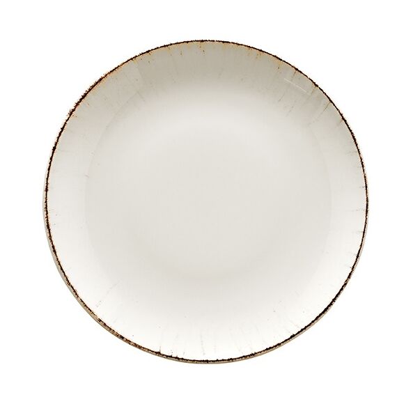 Тарелка глубокая d=200 мм, 500 мл, h=40 мм, Retro, коричневый край, форма Гурмэ, Bonna 