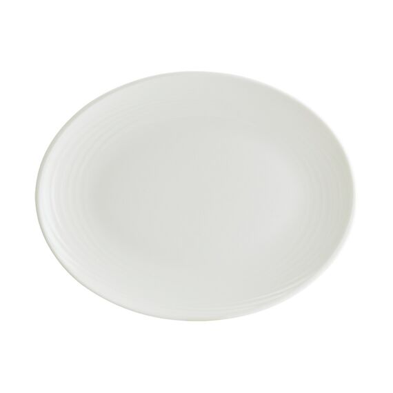 Блюдо овальное 360*280 мм, White Loop, узкая полоска, Bonna 
