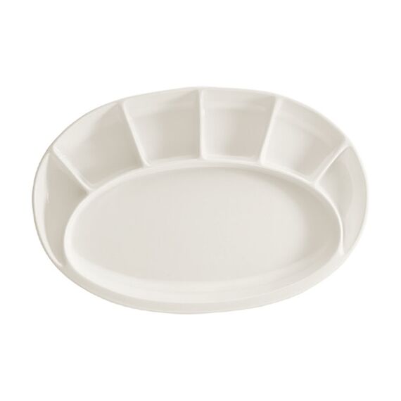 Менажница овальная 7-ми секционная 330*215 мм, White, форма Гурмэ, Bonna 
