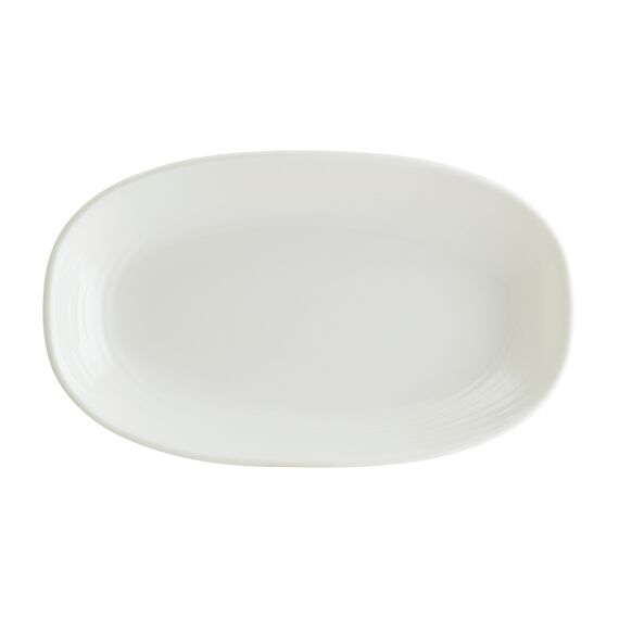 Блюдо овальное 240*140 мм, White Loop, узкая полоска, Bonna 