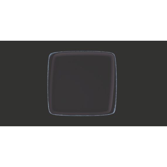 Тарелка прямоугольная без полей 270*250 мм, Retro, коричневый край, форма Мув, Bonna 