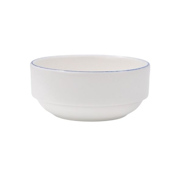 Салатник штабелируемый d=140 мм, 500 мл, h=55 мм, Retro, синий край, форма Банкет, Bonna 