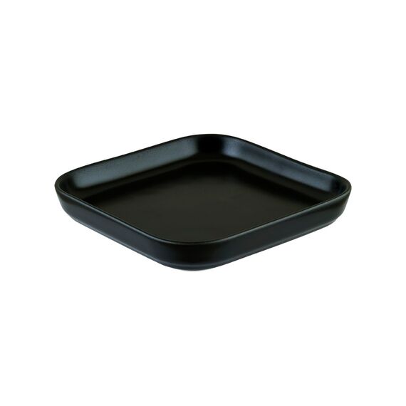 Тарелка квадратная без полей 150*140 мм, цвет черный, форма НотНит, Mood, Bonna