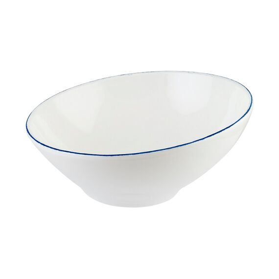 Соусник со скошенным краем 60 мл, d=80 мм, h=30/46 мм, Retro, синий край, форма Ванто, Bonna 