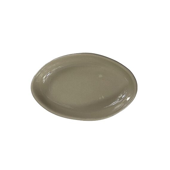 Блюдо овальное 240*160 мм, цвет оливковый, Ground & Craft, волнистый край, Bonna