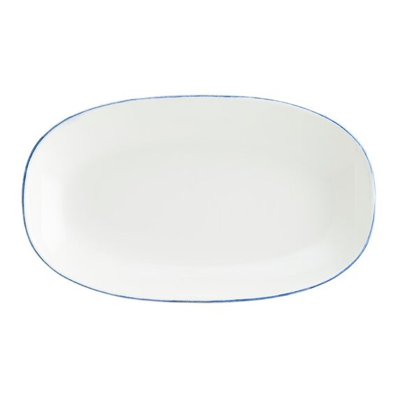 Блюдо овальное 150*85 мм, Retro, синий край, форма Гурмэ, Bonna 