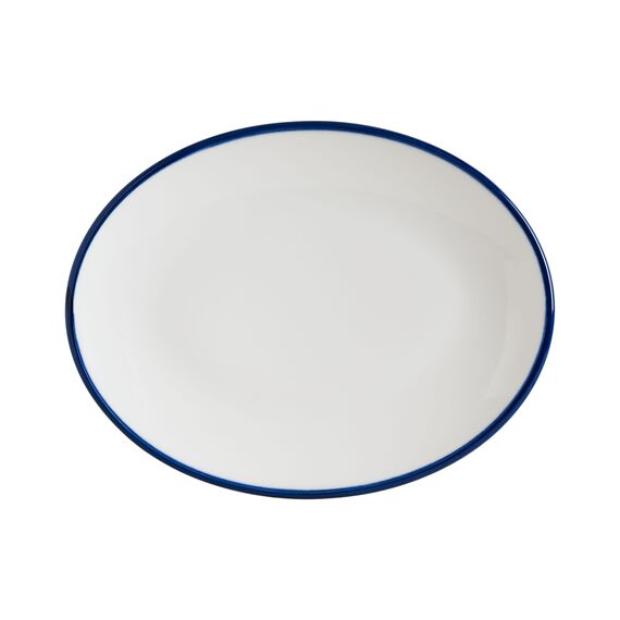 Блюдо овальное 310*240 мм, Linea, цвет синий, форма Мув, Bonna 