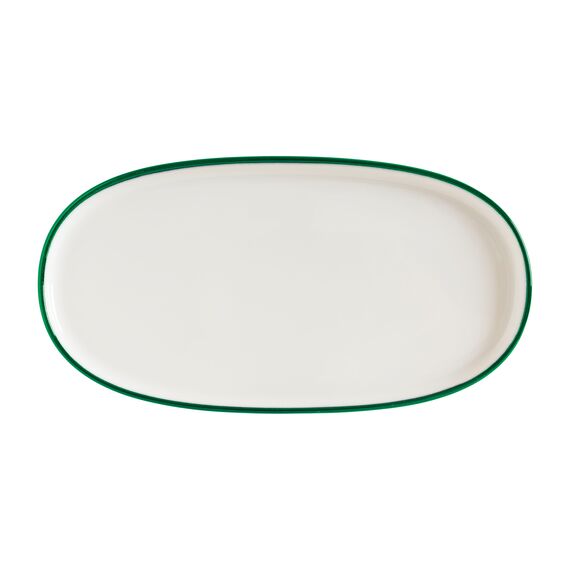 Блюдо овальное 210*100 мм, Linea, цвет зеленый, форма Хюгге, Bonna 