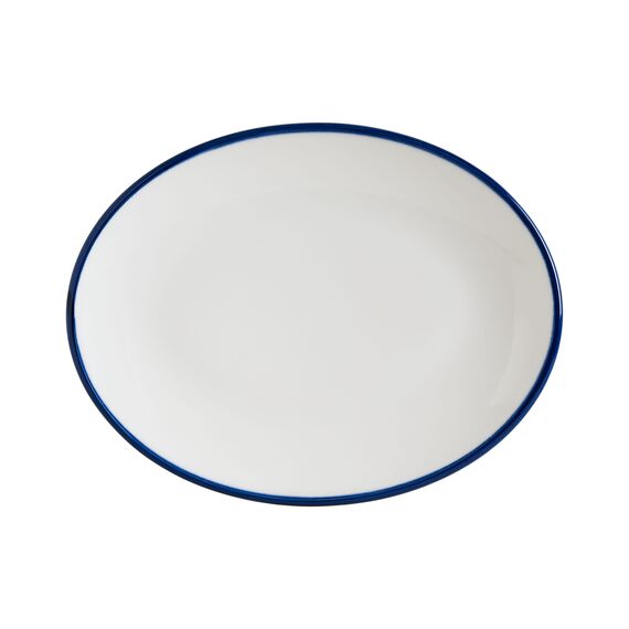 Блюдо овальное 250*190 мм, Linea, цвет синий, форма Мув, Bonna 