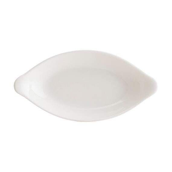 Блюдо для запекания и подачи овальное с ушками 180*90 мм, 150 мл, White, форма Оптива, Bonna