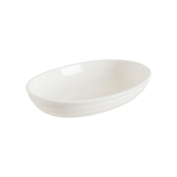Блюдо овальное с бортом 220*160 мм, White, форма Потт, Bonna