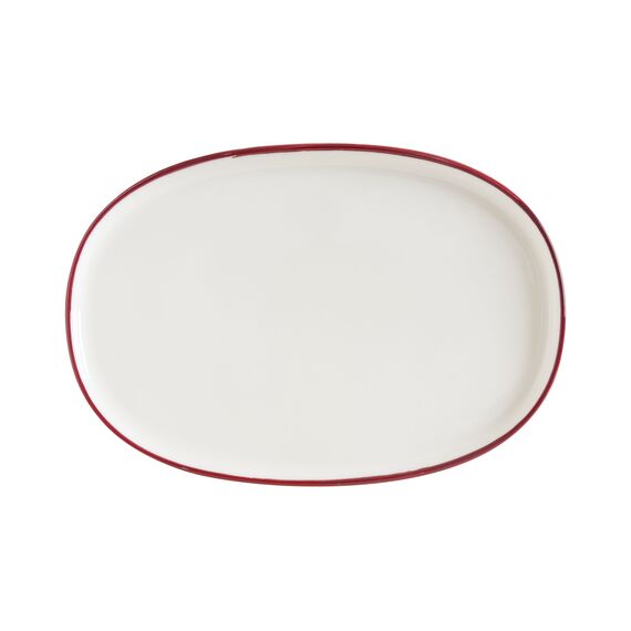 Блюдо овальное 340*230 мм, Linea, цвет бургундский, форма Хюгге, Bonna 