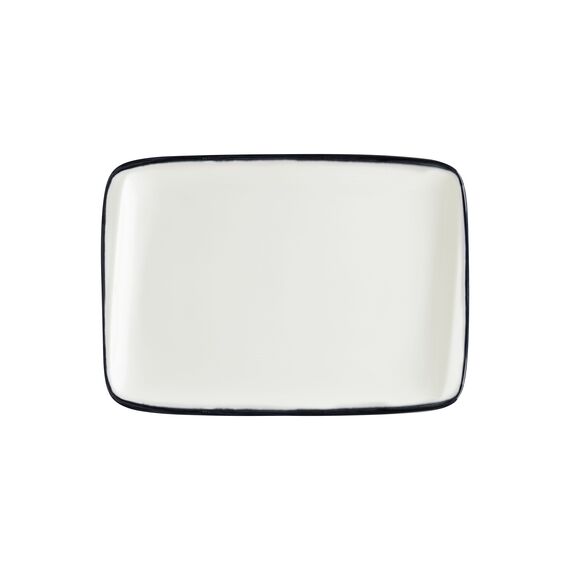 Блюдо прямоугольное 230*160 мм, Linea, цвет черный, форма Мув, Bonna 
