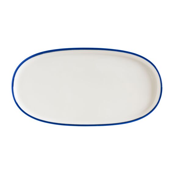 Блюдо овальное 210*100 мм, Linea, цвет синий, форма Хюгге, Bonna 