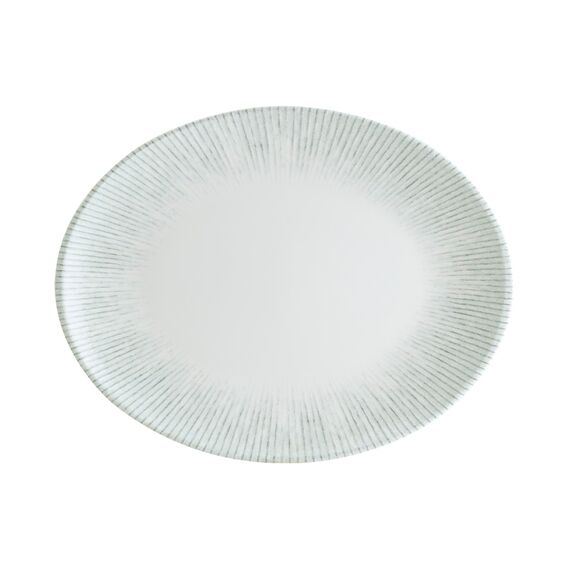 Блюдо овальное 200*160 мм, Iris, цвет серый, форма Мув, Bonna