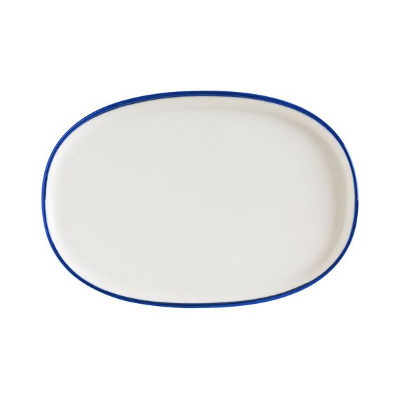 Блюдо овальное 340*230 мм, Linea, цвет синий, форма Хюгге, Bonna 