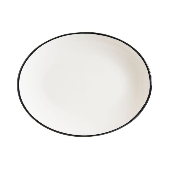Блюдо овальное 250*190 мм, Linea, цвет черный, форма Мув, Bonna 